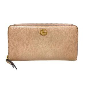 GUCCI GG Marmont 456117 Light Pink Leather - Long Wallet
